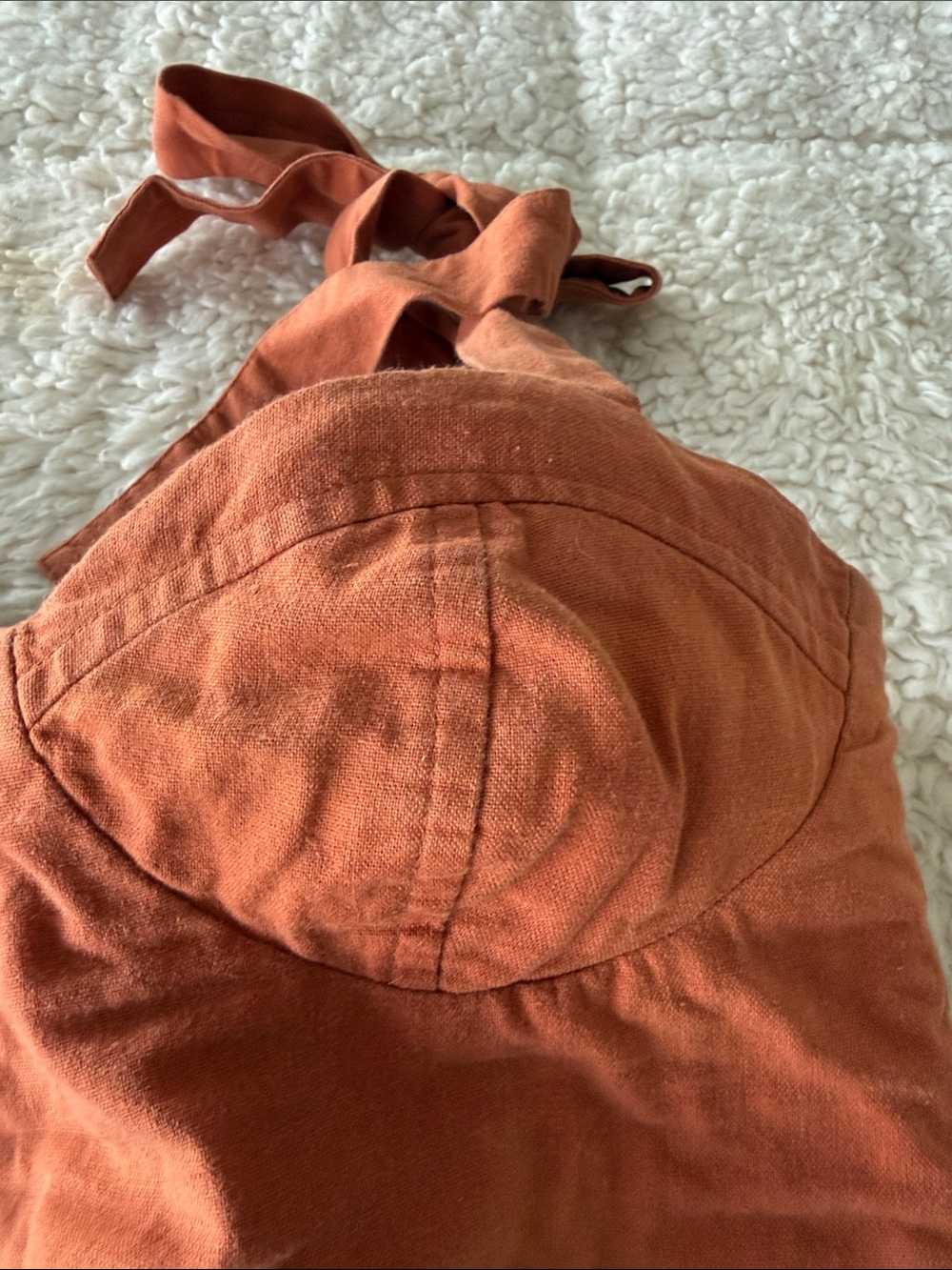 FARM Rio Rust Tie-Shoulder Smocked Crop Top - Picture 5 of 10